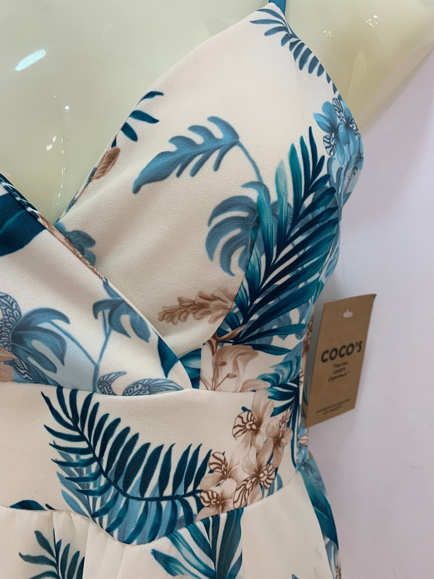 Vestido Flores Turquesa