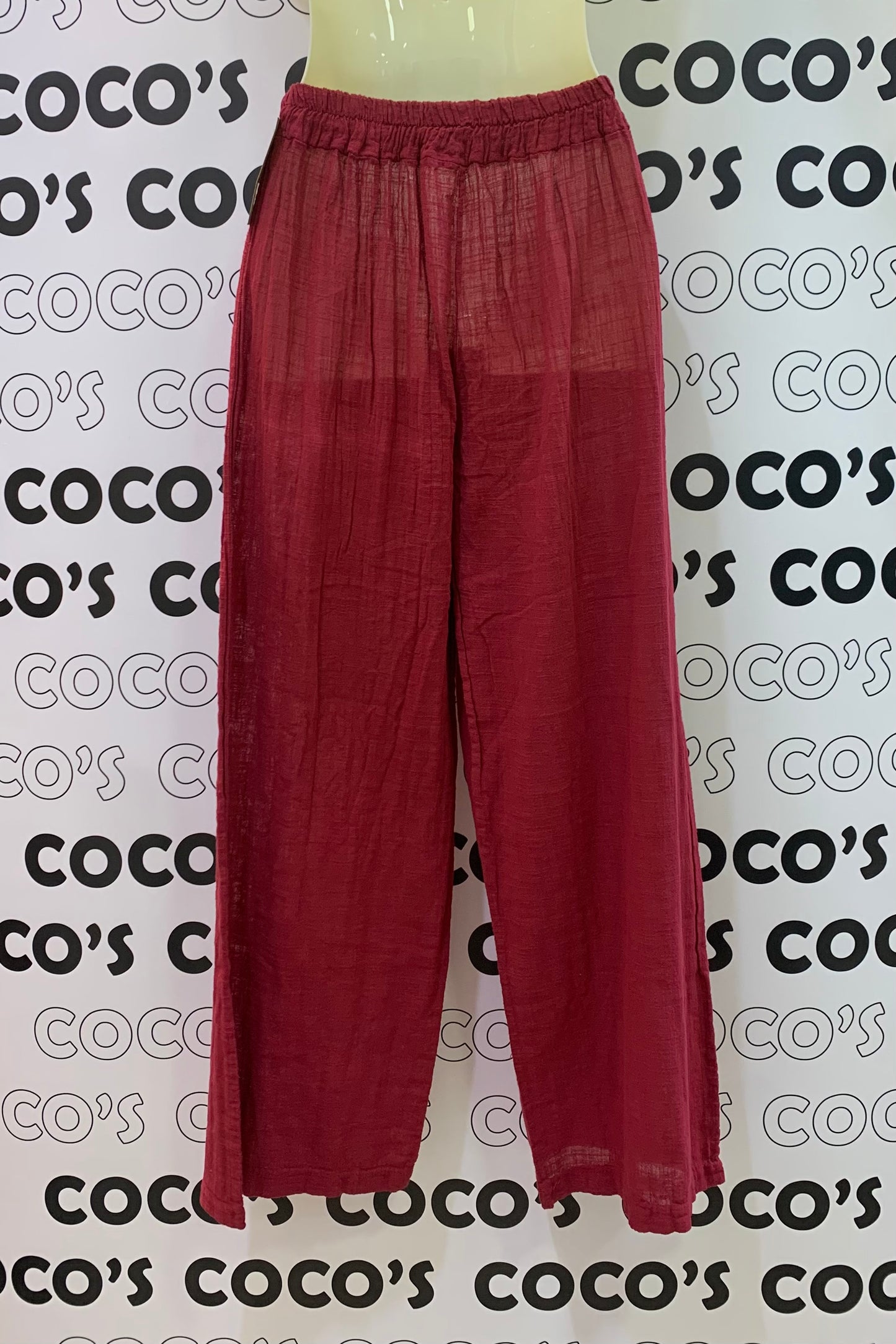 Pantalón Algodón Burdeos