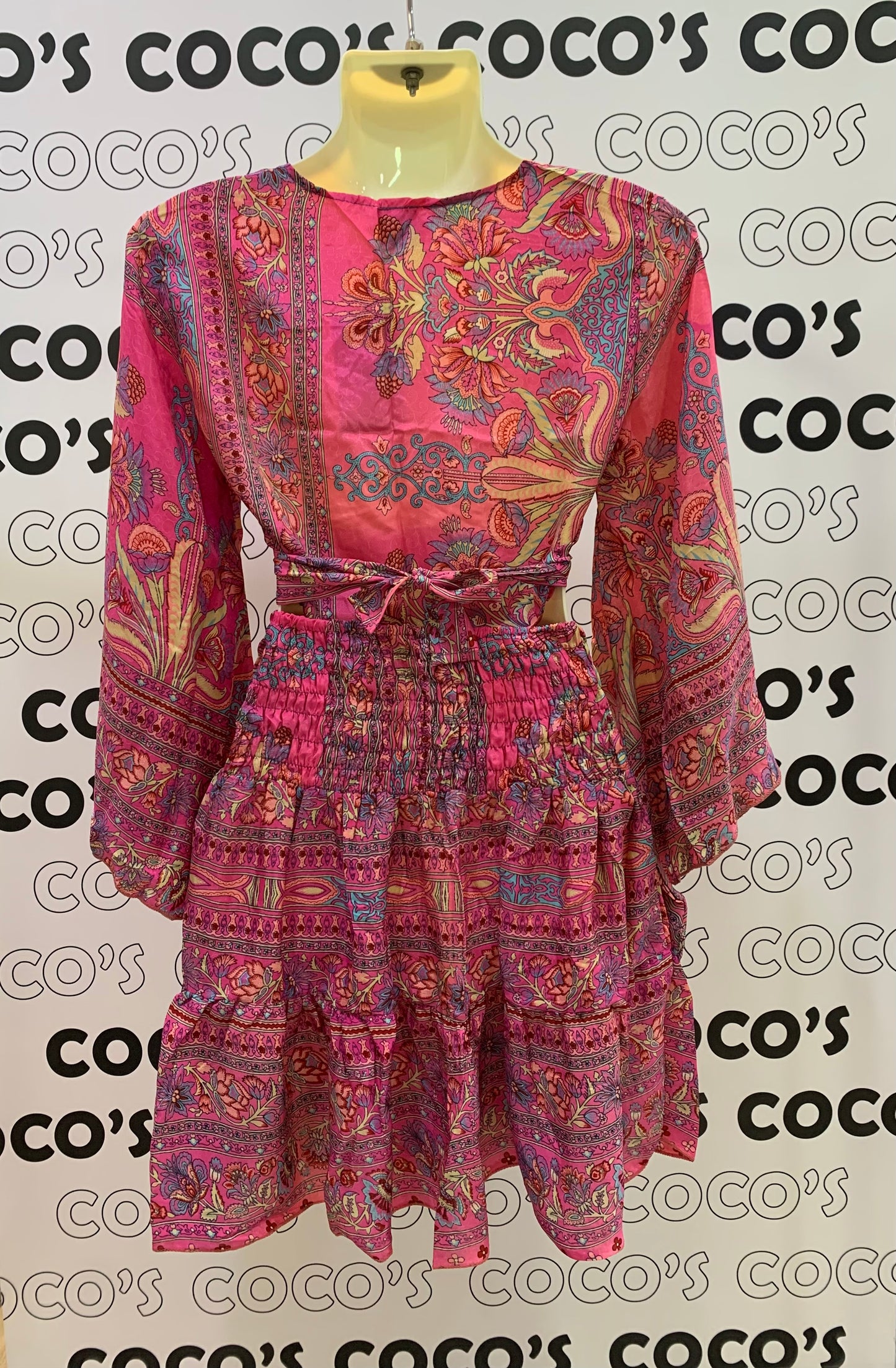 Conjunto Corto 026 Falda Y top Rosa