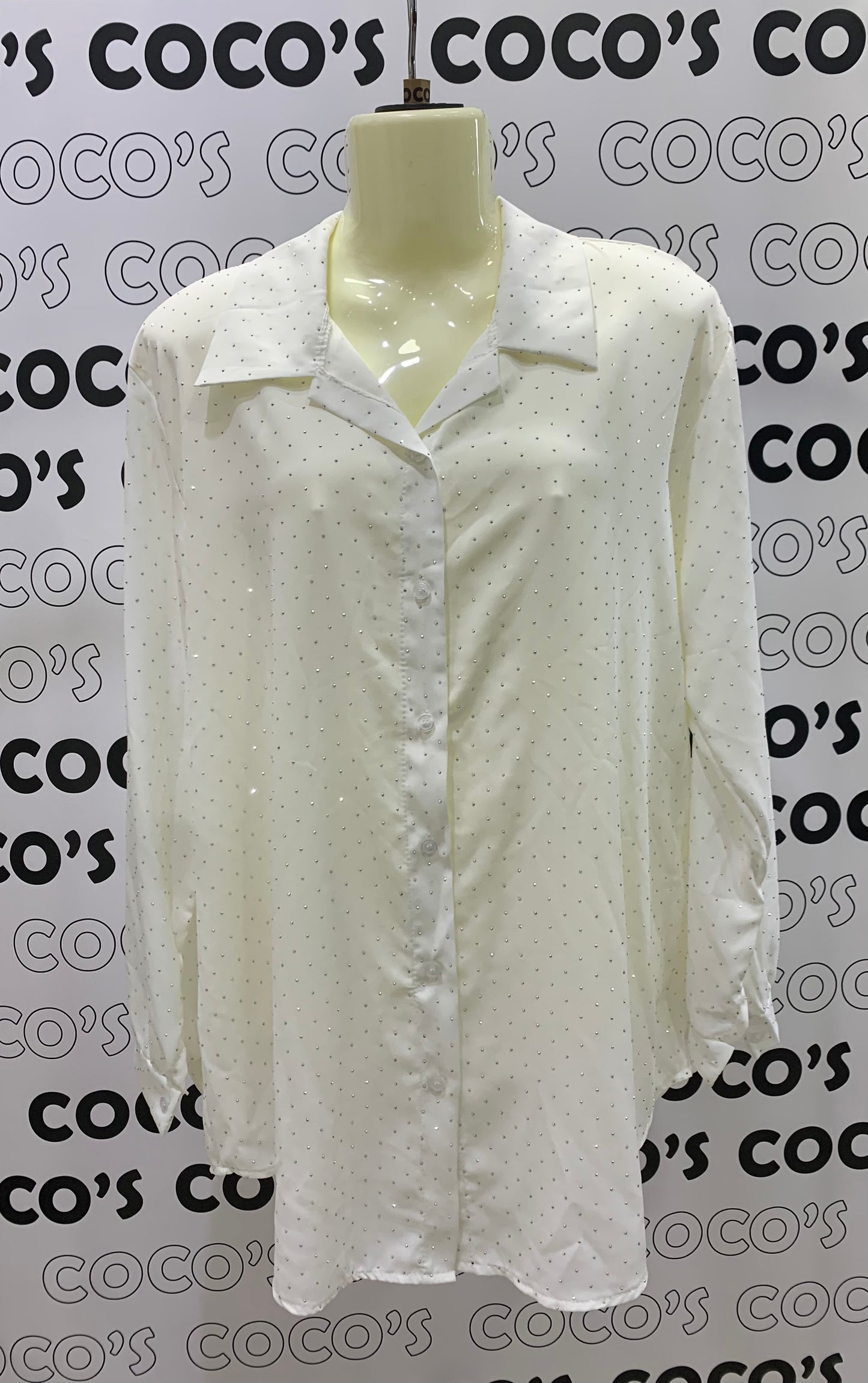 Camisa botones Brillo Talla Única Grande