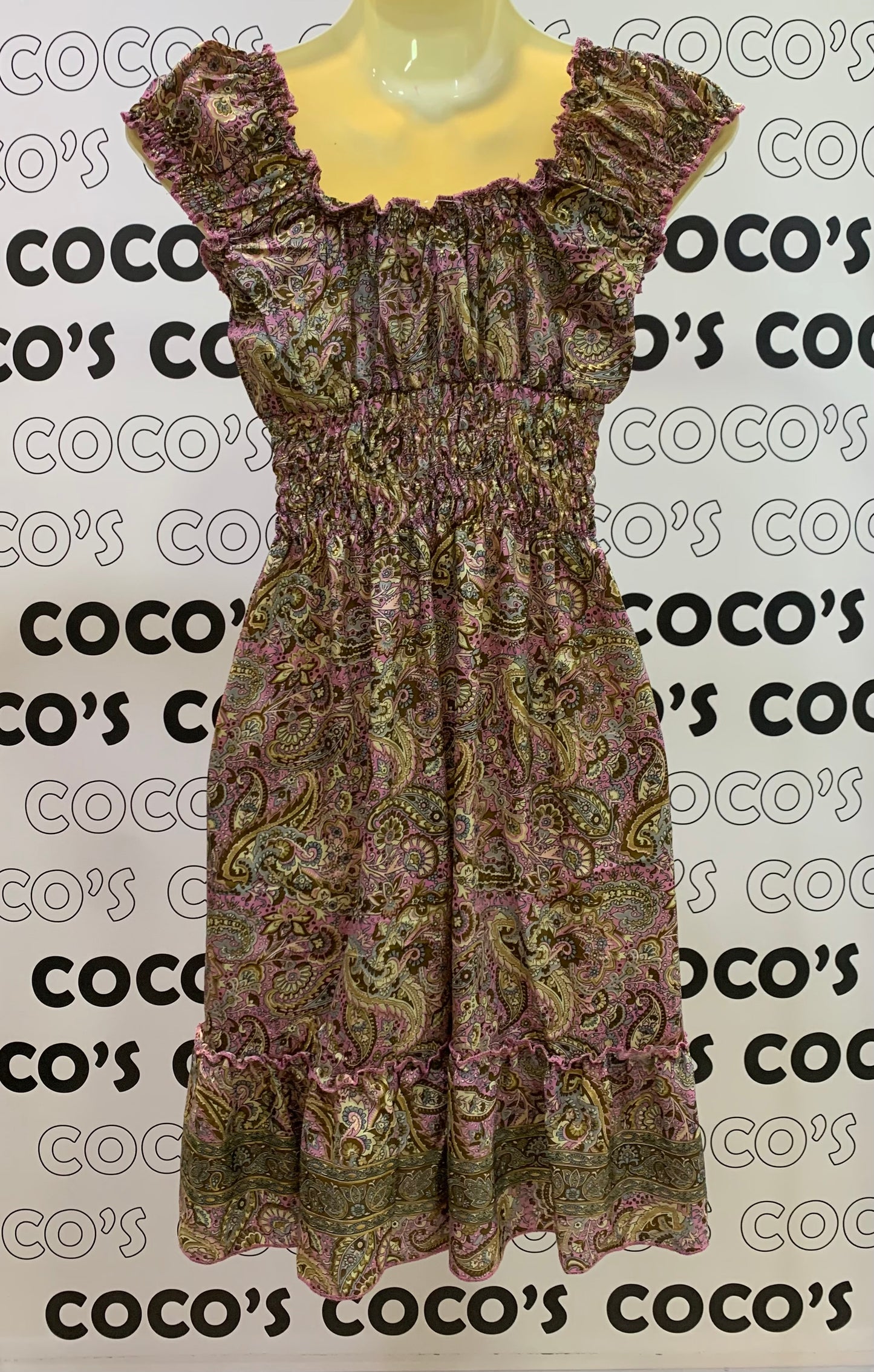 Vestido 1024SK Rosa y Marrón.