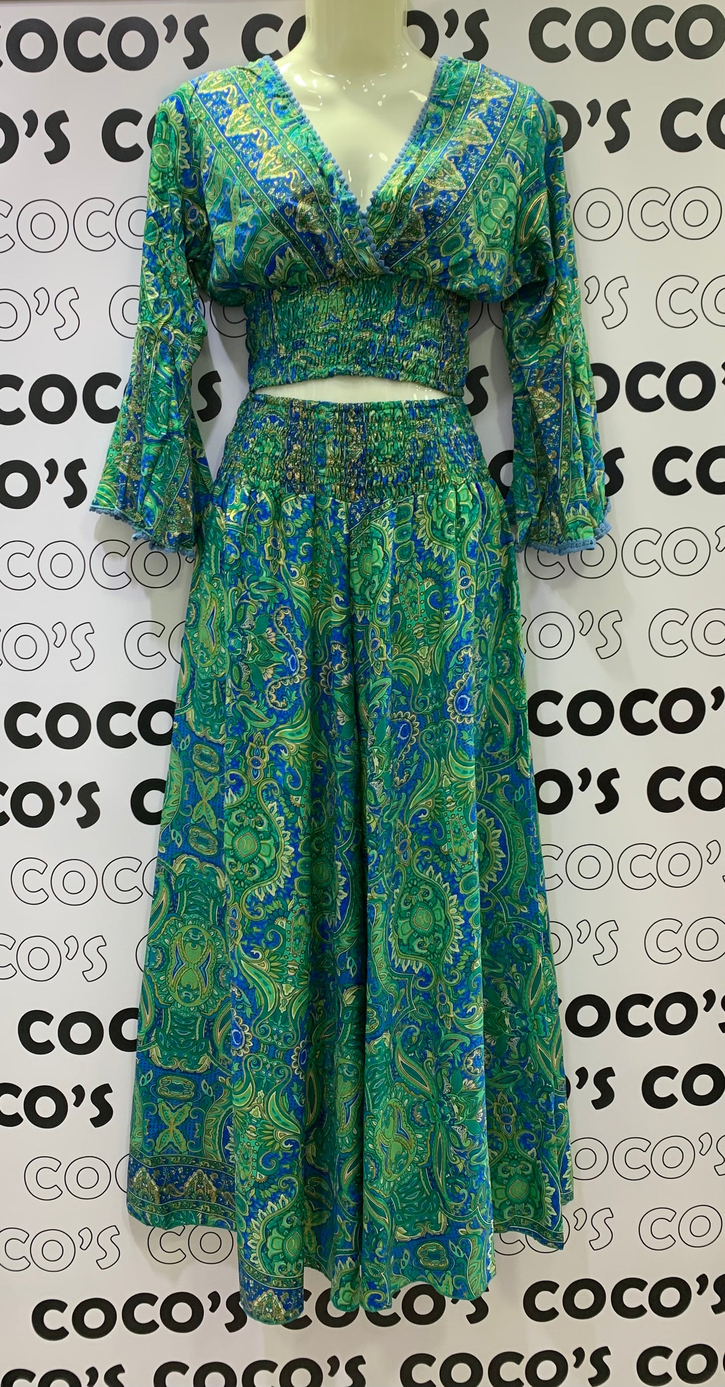 Conjunto Largo 1030 Pantalón Azul y Verde
