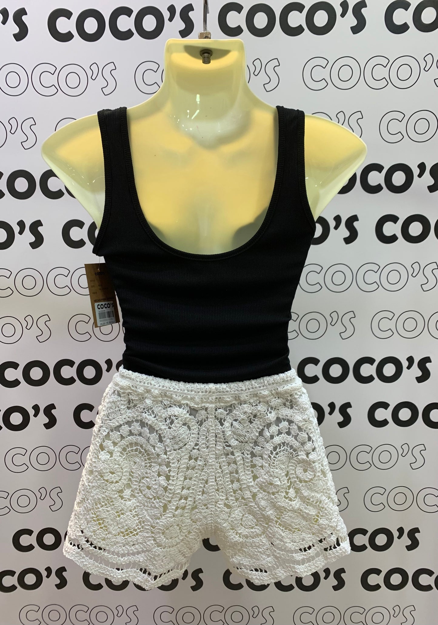 Pantalón Corto Crochet Blanco