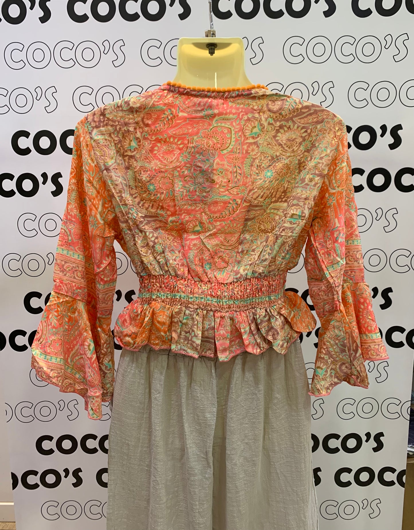 Top Anika Rosa y Naranja