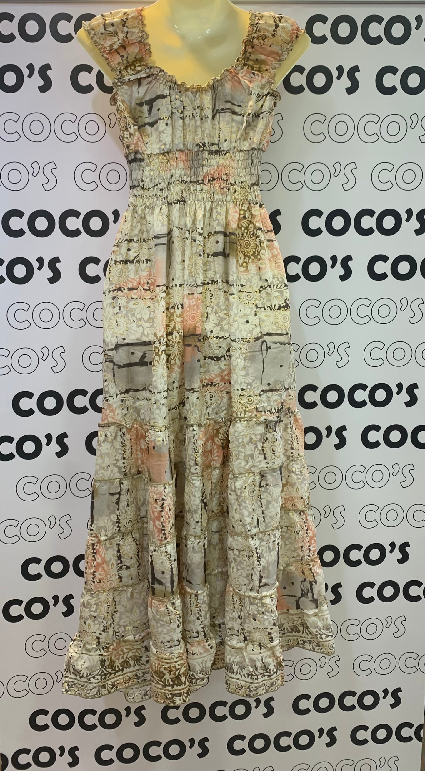 Vestido 1023K Beige Flores