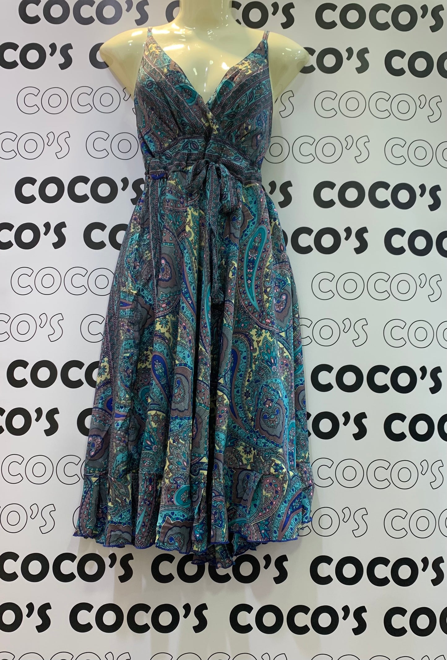 Vestido 220K Turquesa Cachemira