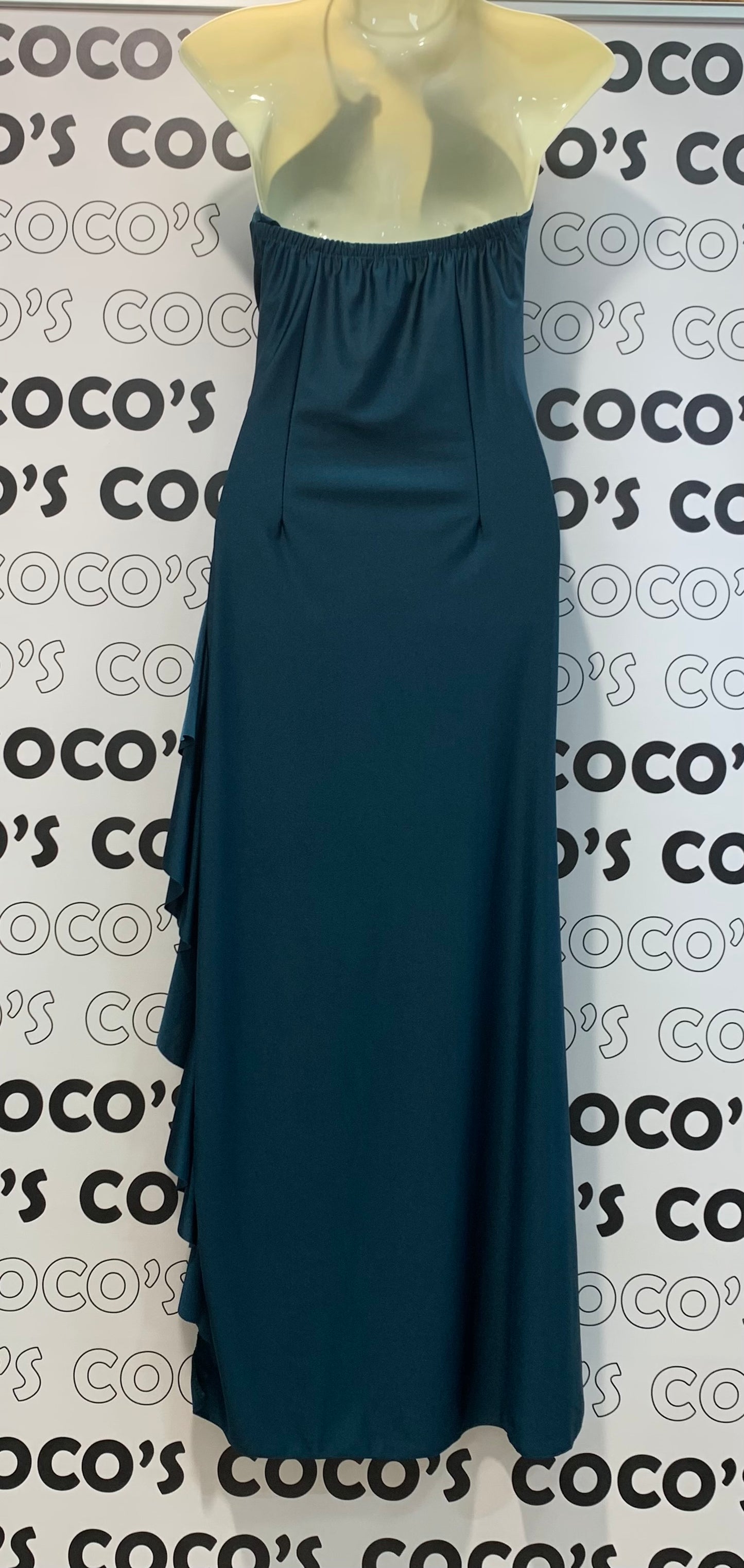 Vestido Collar Fiesta Azul Petróleo