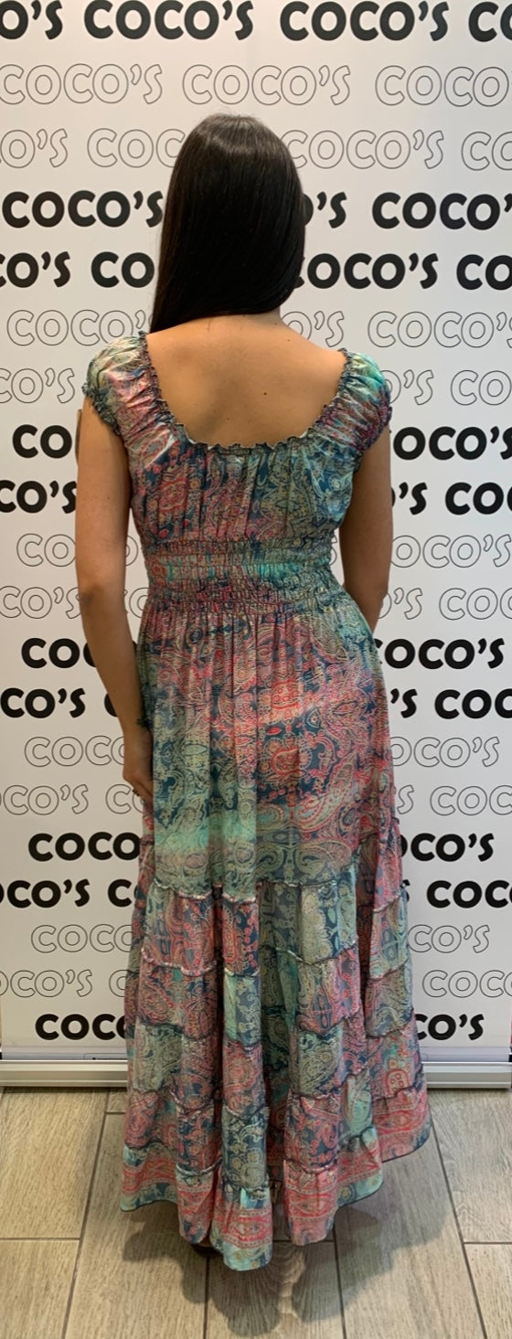 Vestido 1023K Verde Rosa