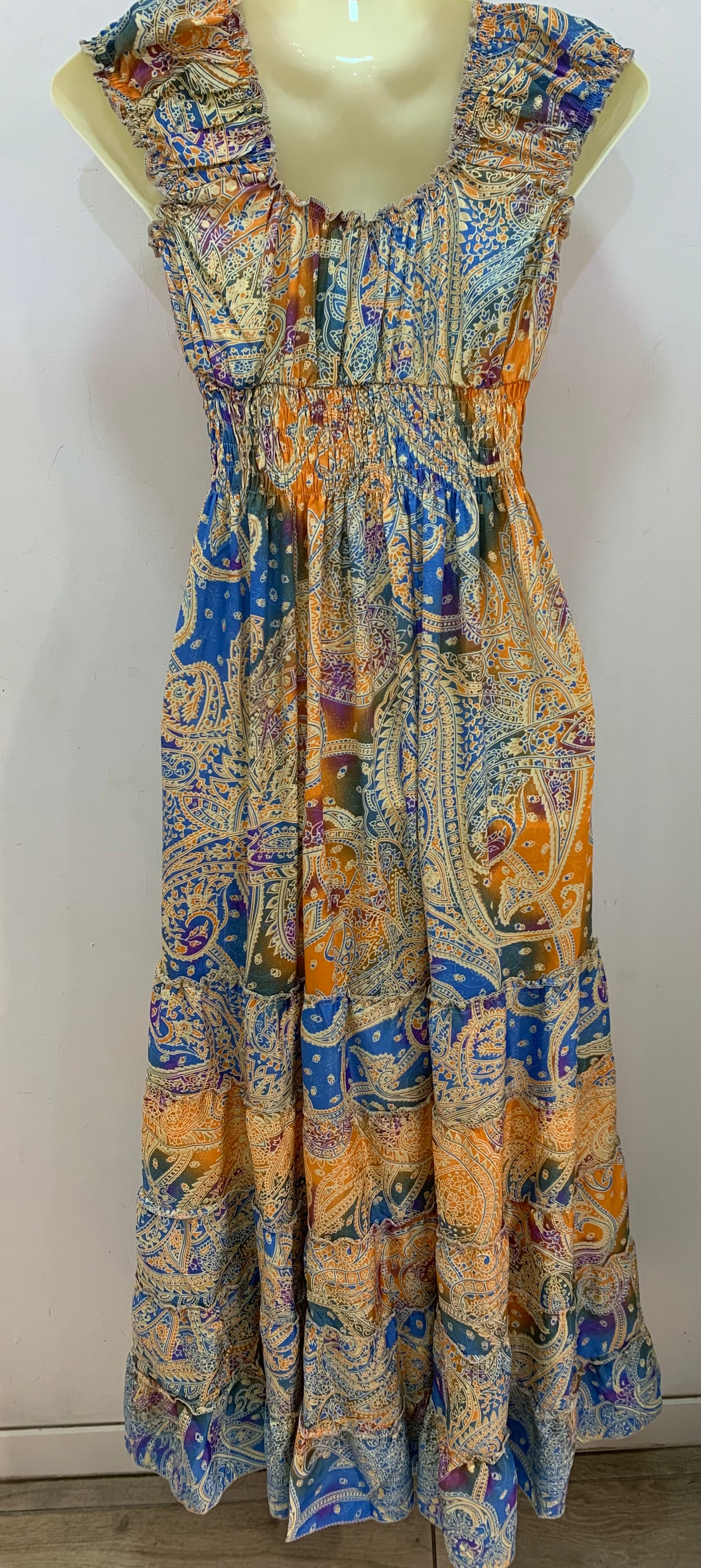 Vestido 1023K Azul Naranja Lila