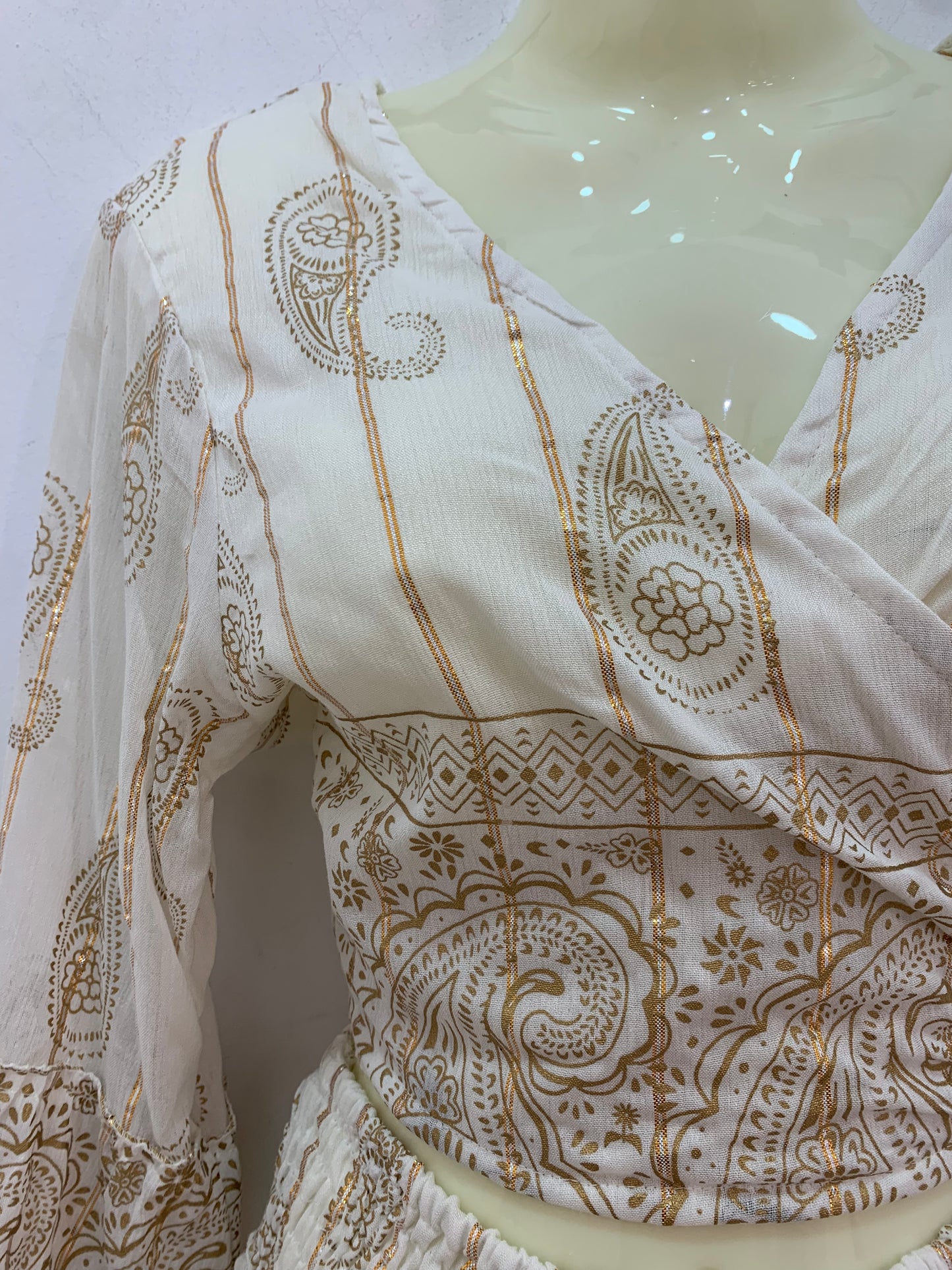 Conjunto Lurex Corto Blanco Cachemira