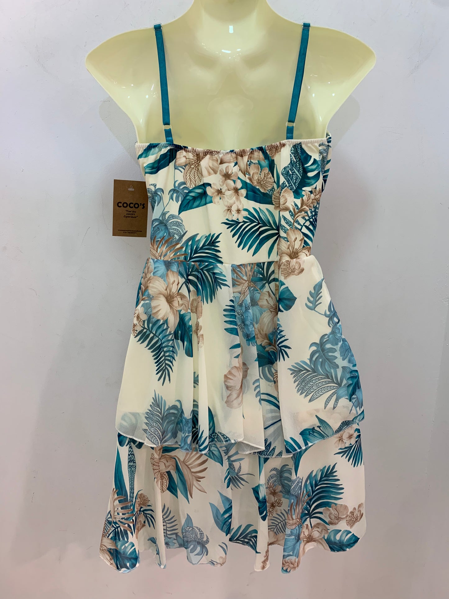 Vestido Flores Turquesa