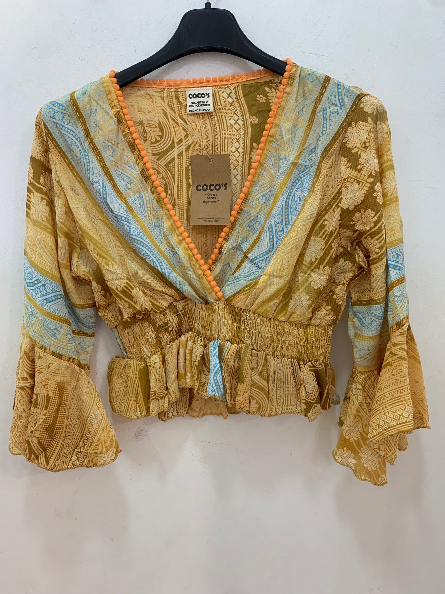 Top Anika Amarillo y Azul