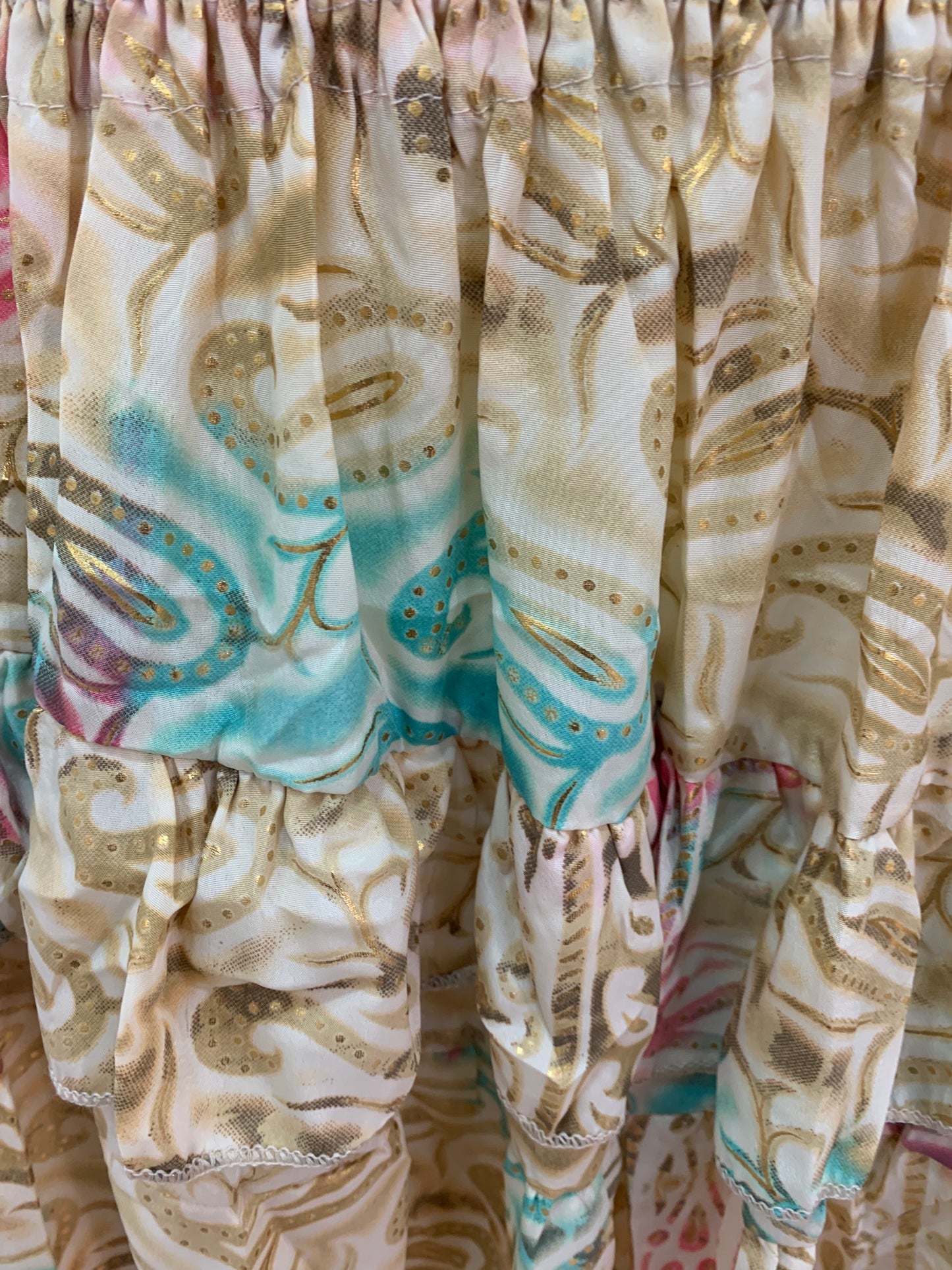 Falda Corta Blueberry Beige,Verde Y Rosa