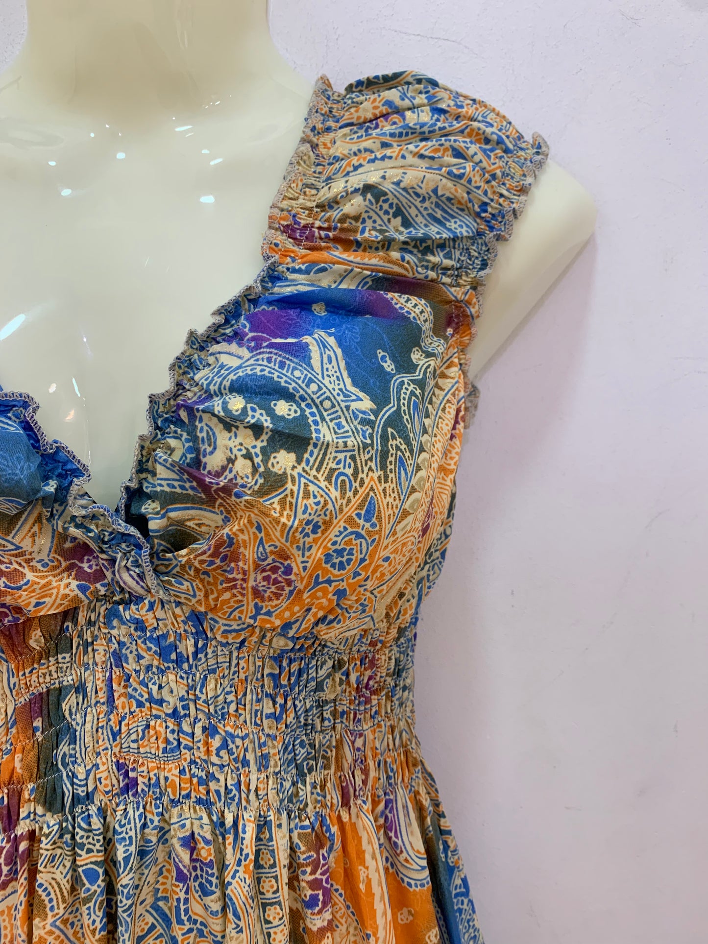 Vestido 1023K Azul Naranja Lila