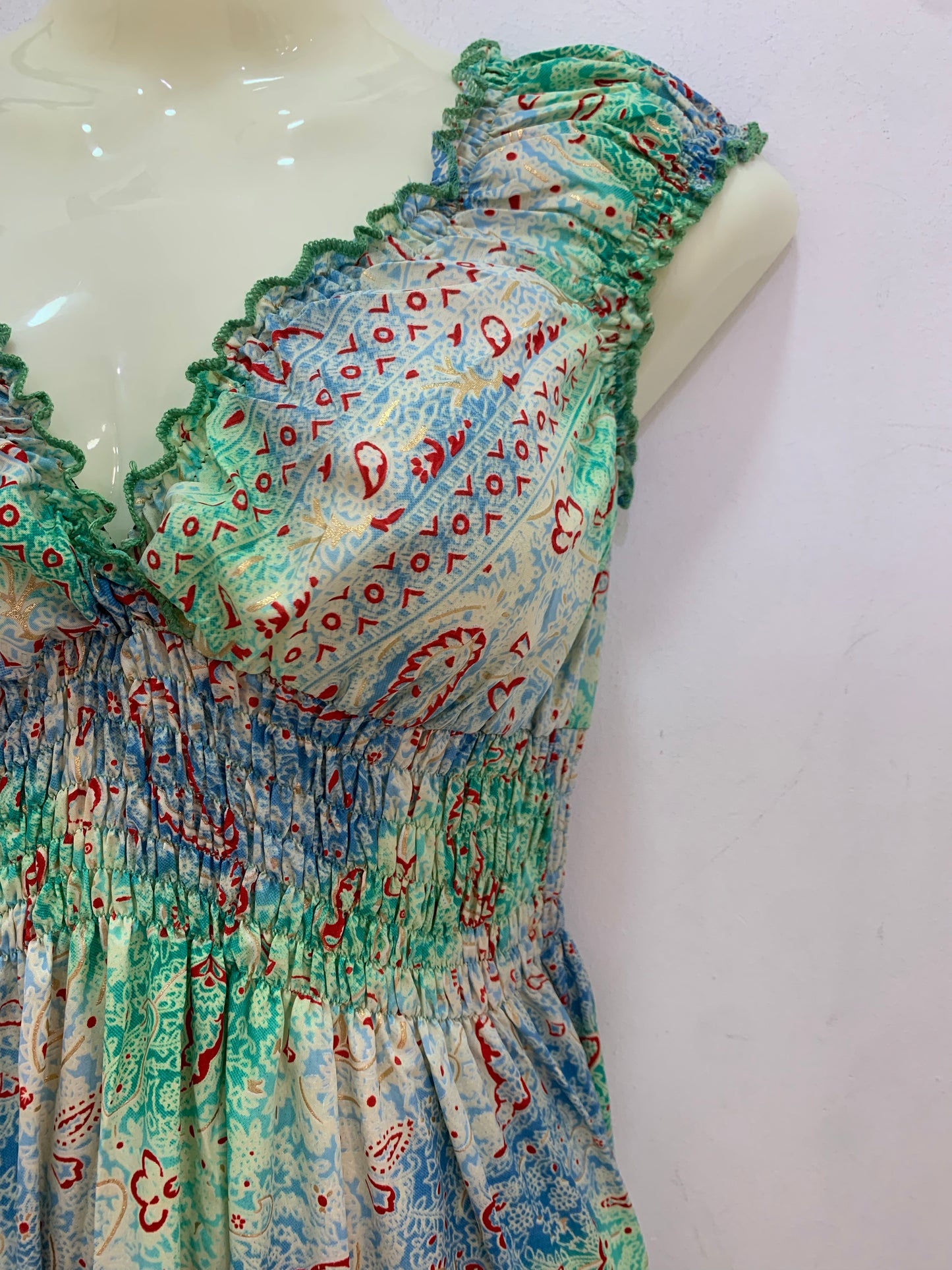 Vestido 1023K Verde, Azul, Rojo