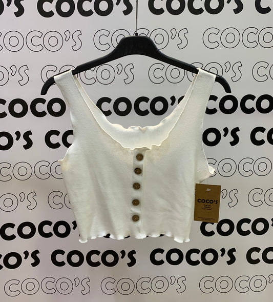 Top Cropped Canalé Blanco