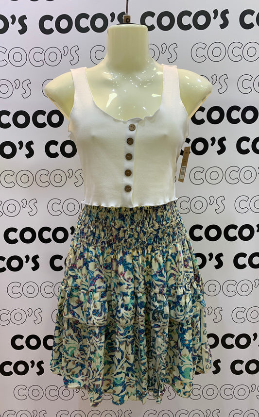 Falda Corta Blueberry Azul, Verde y Rosa