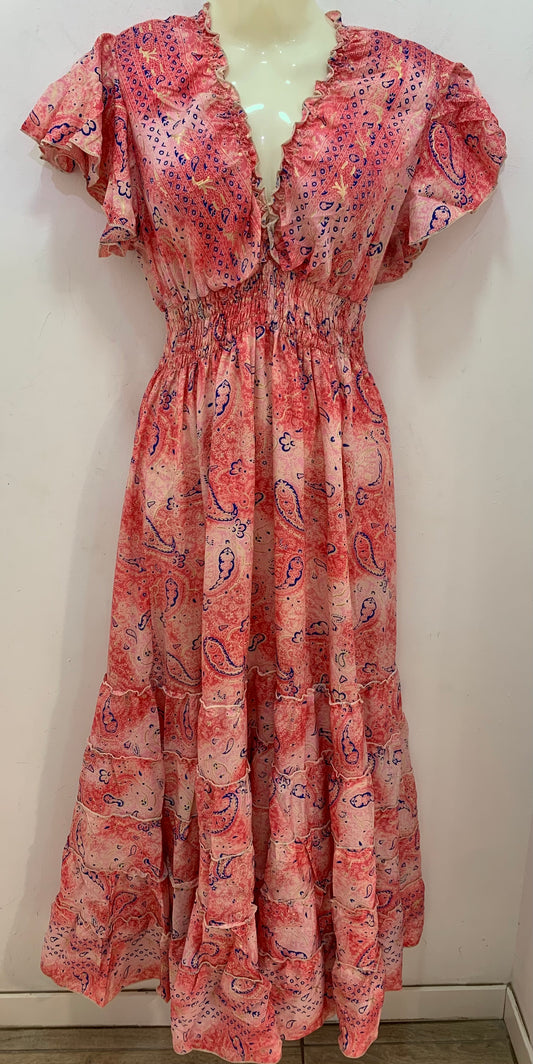 Vestido 1023A Fucsia Rosa Claro