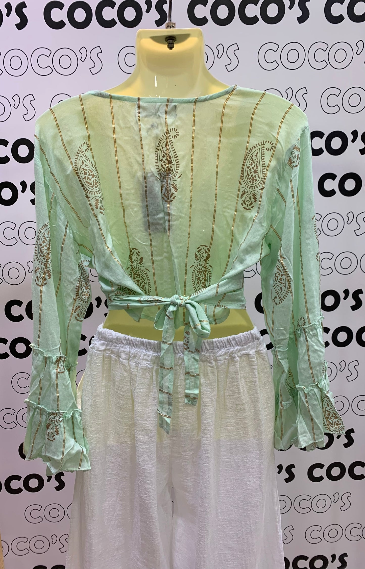 Top Lurex Verde Agua