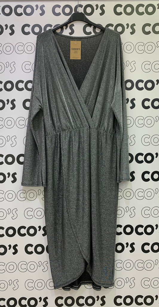 Vestido Largo Fiesta Plateado Talla única Grande