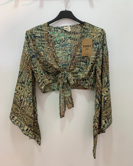 Top 223G Beige Verde Negro y Gris
