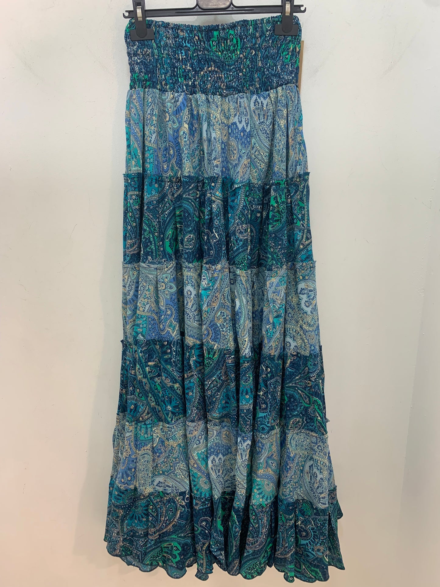 Falda Larga 810 Azul Petróleo y Azul Claro