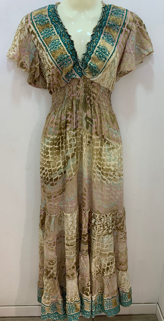 Vestido 1023A Animal Print Verdoso