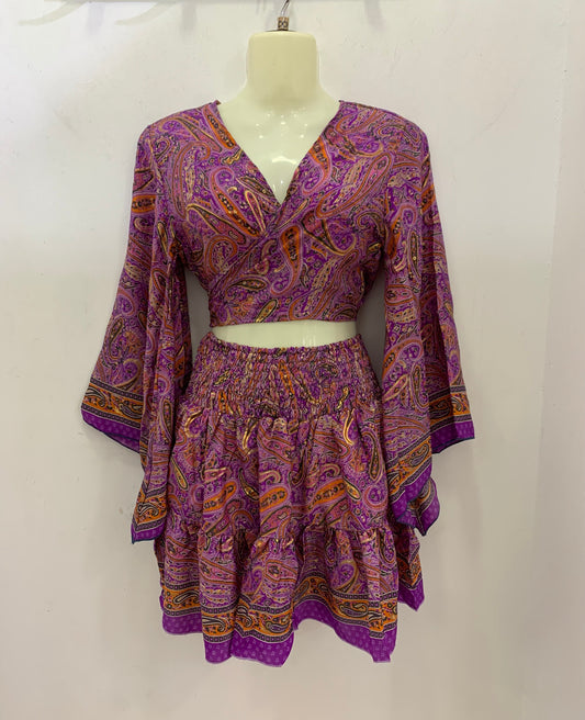 Conjunto Corto 026 Lila y Naranja