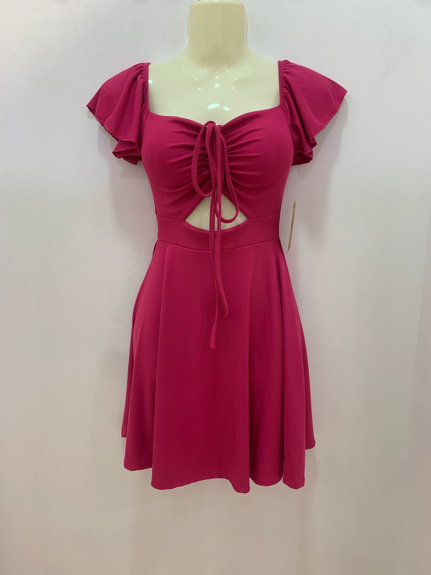 Vestido Magenta Mangas
