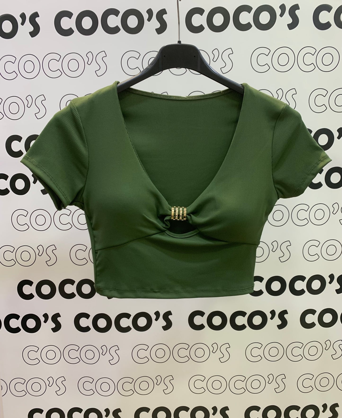 Top Cropped Verde Militar Canalé