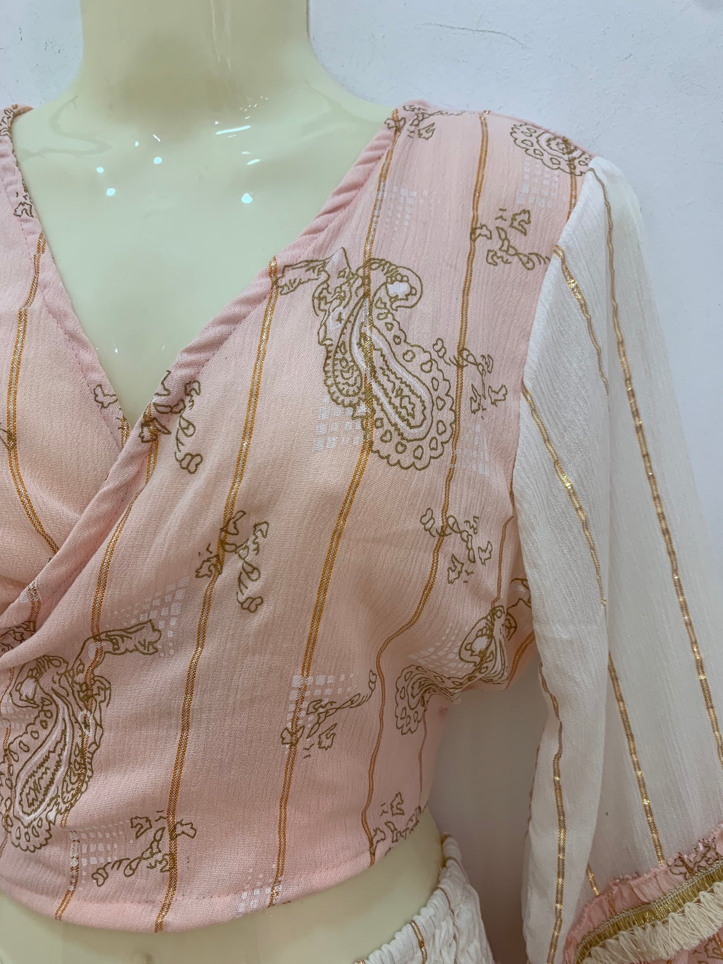Conjunto Lurex Corto Rosa Cachemira