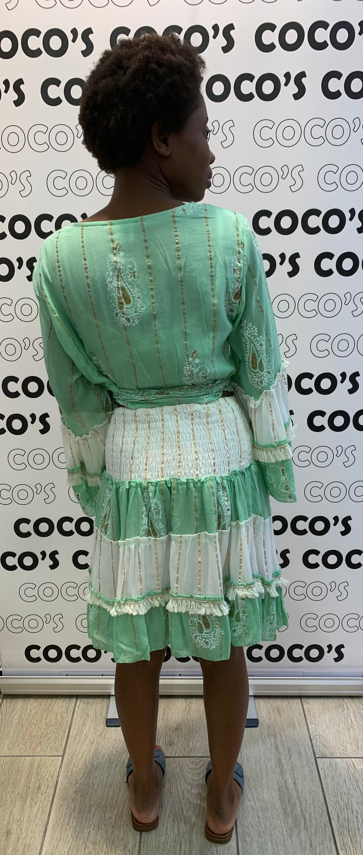 Conjunto Lurex Corto Verde
