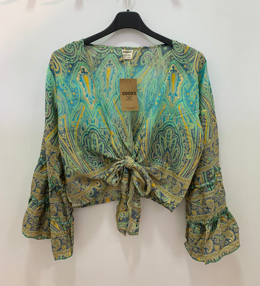 Top Princess Verde Flúor Amarillo Turquesa