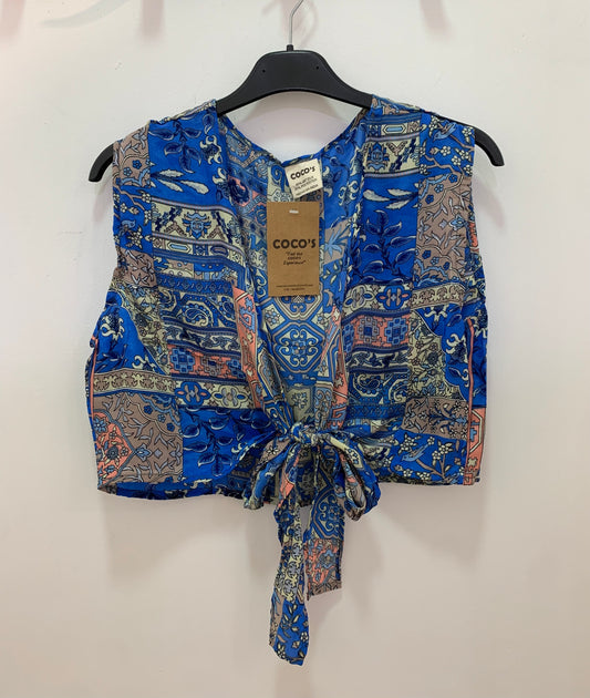 Top Sin Mangas Azul y Rosa