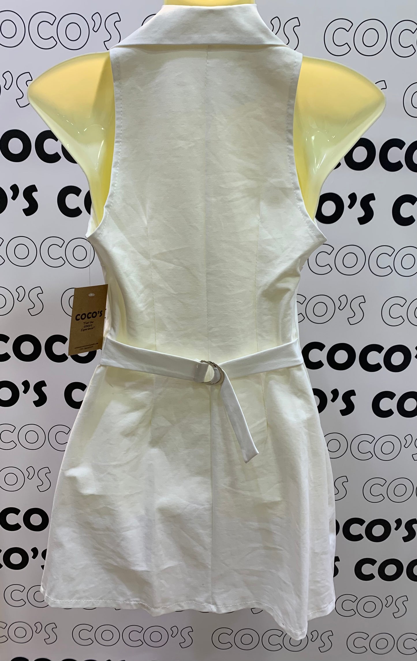 Vestido Con Solapa Blanco