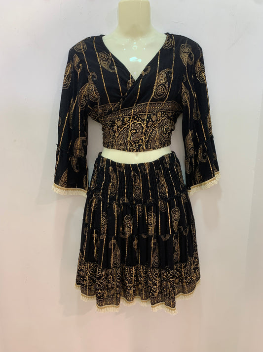 Conjunto Lurex Corto Negro Cachemira
