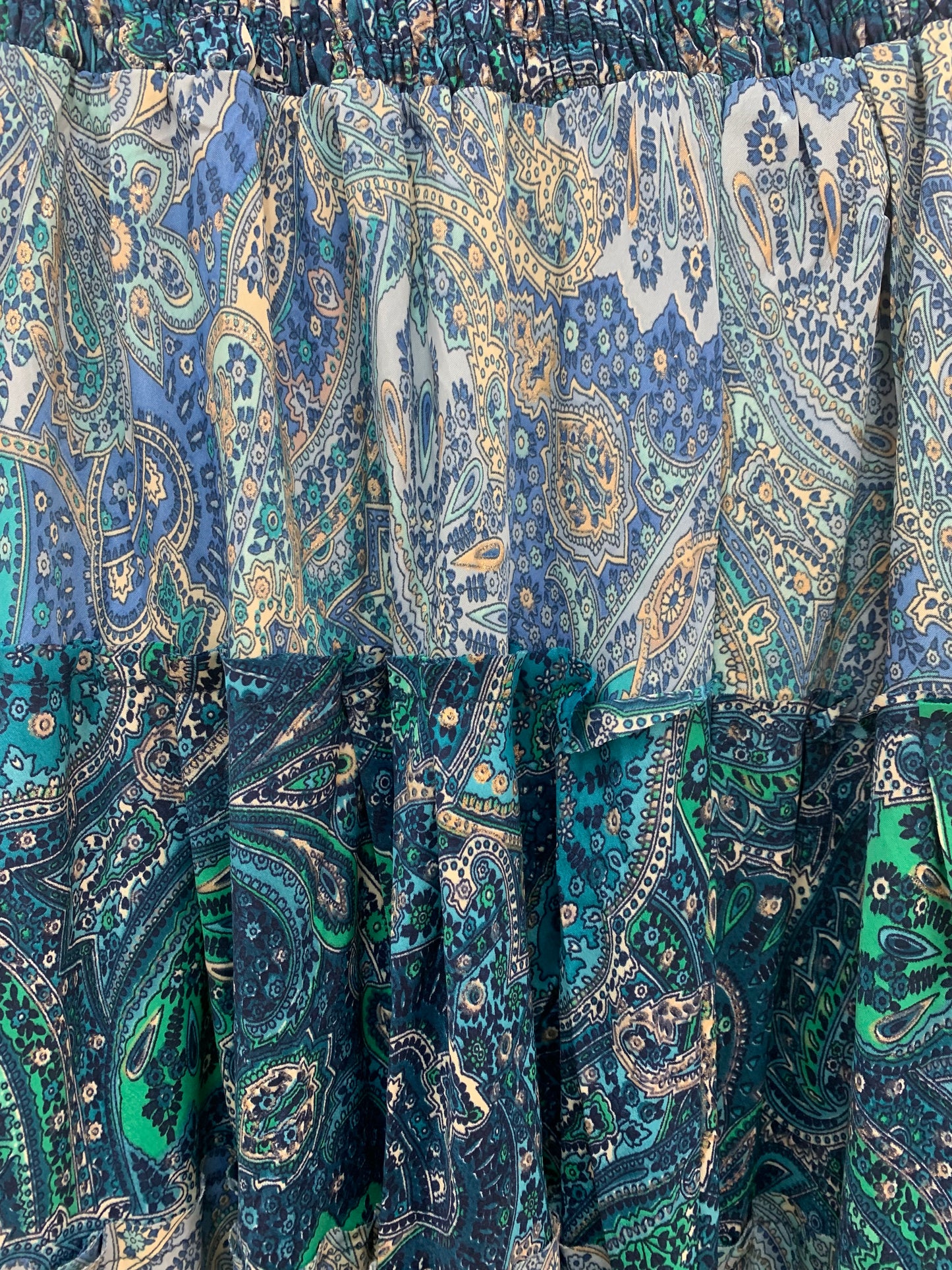 Falda Larga 810 Azul Petróleo y Azul Claro