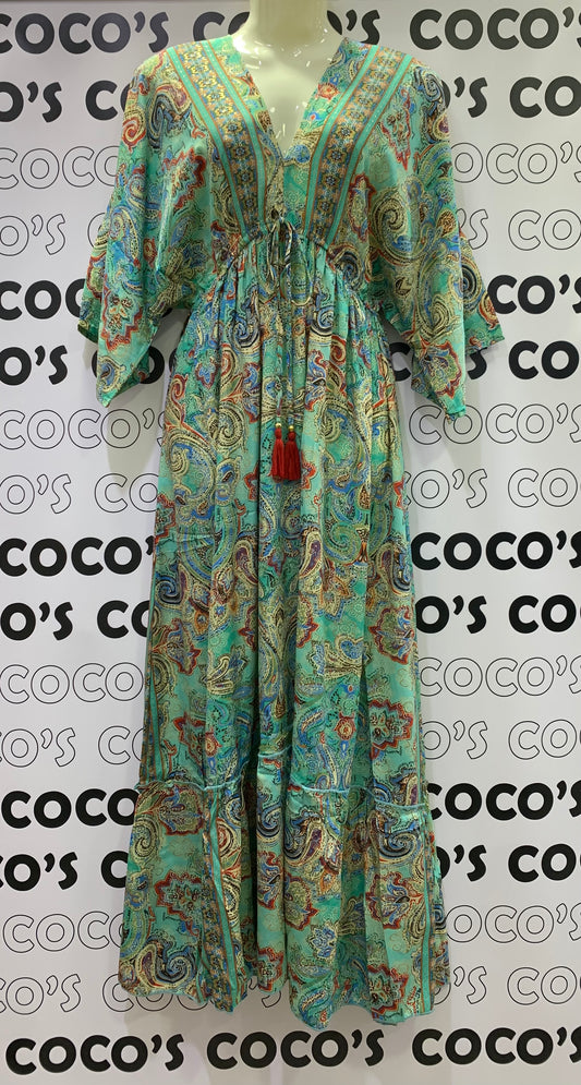 Vestido AVIVA Verde Rojo y Azul