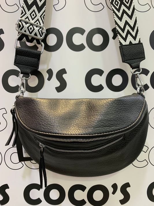 Bolso Bandolera Redondo Negro