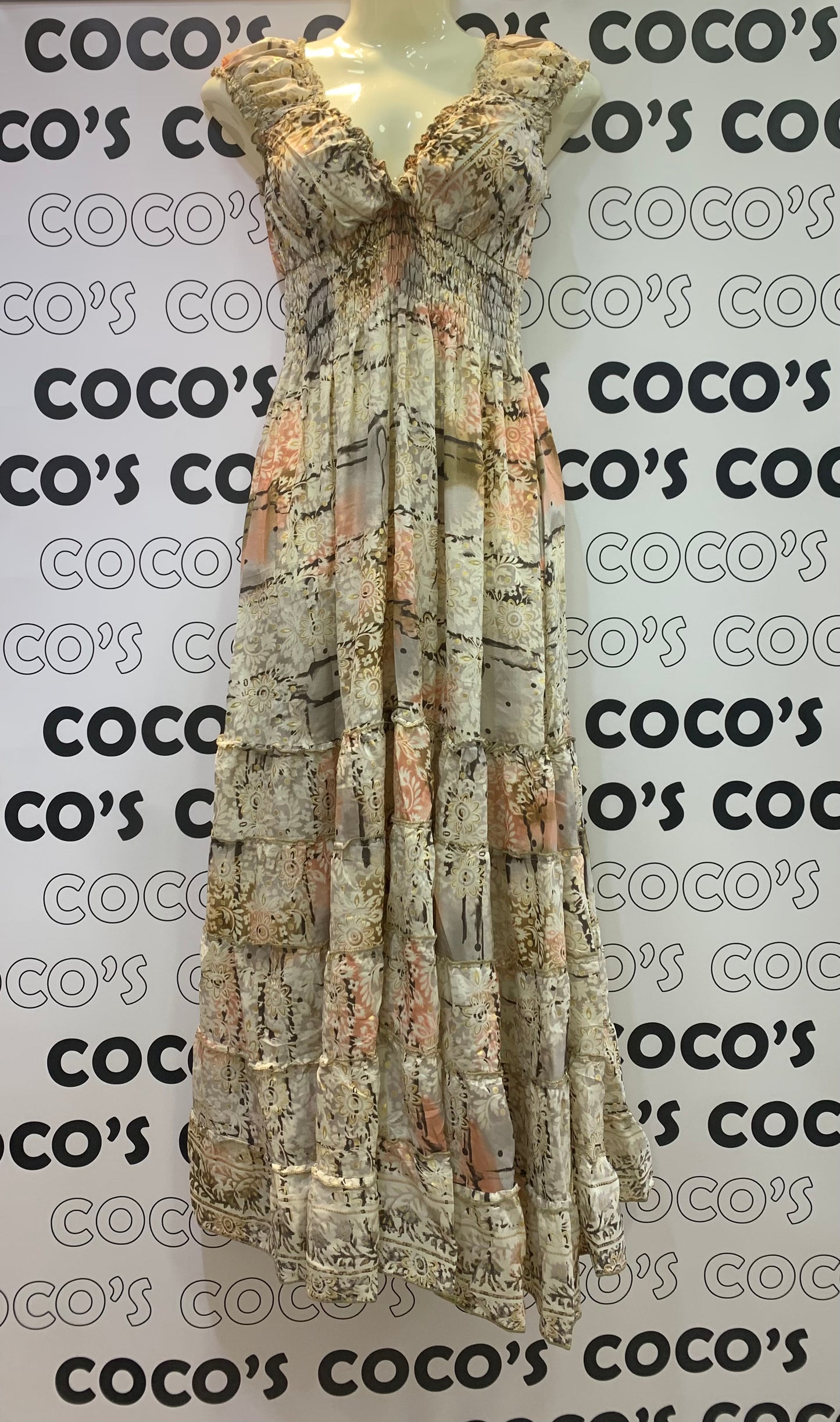 Vestido 1023K Beige Flores