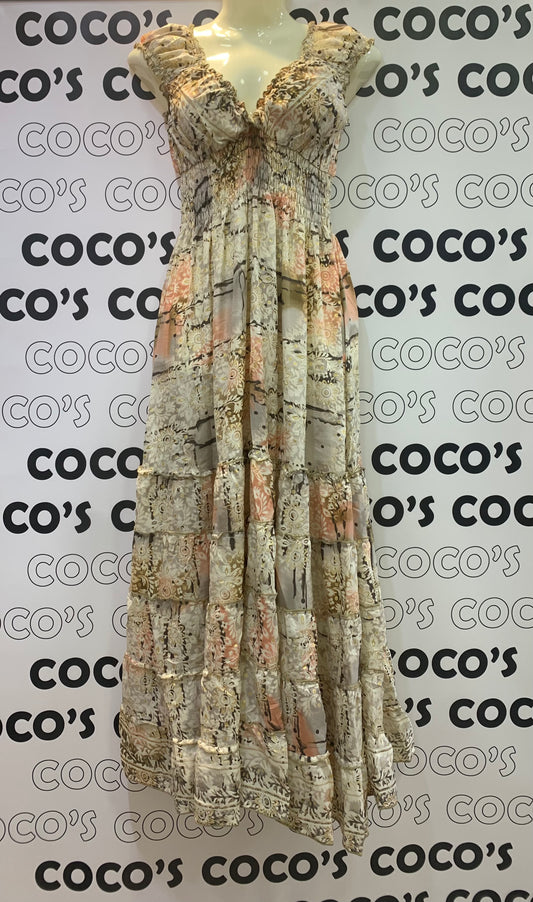 Vestido 1023K Beige Flores