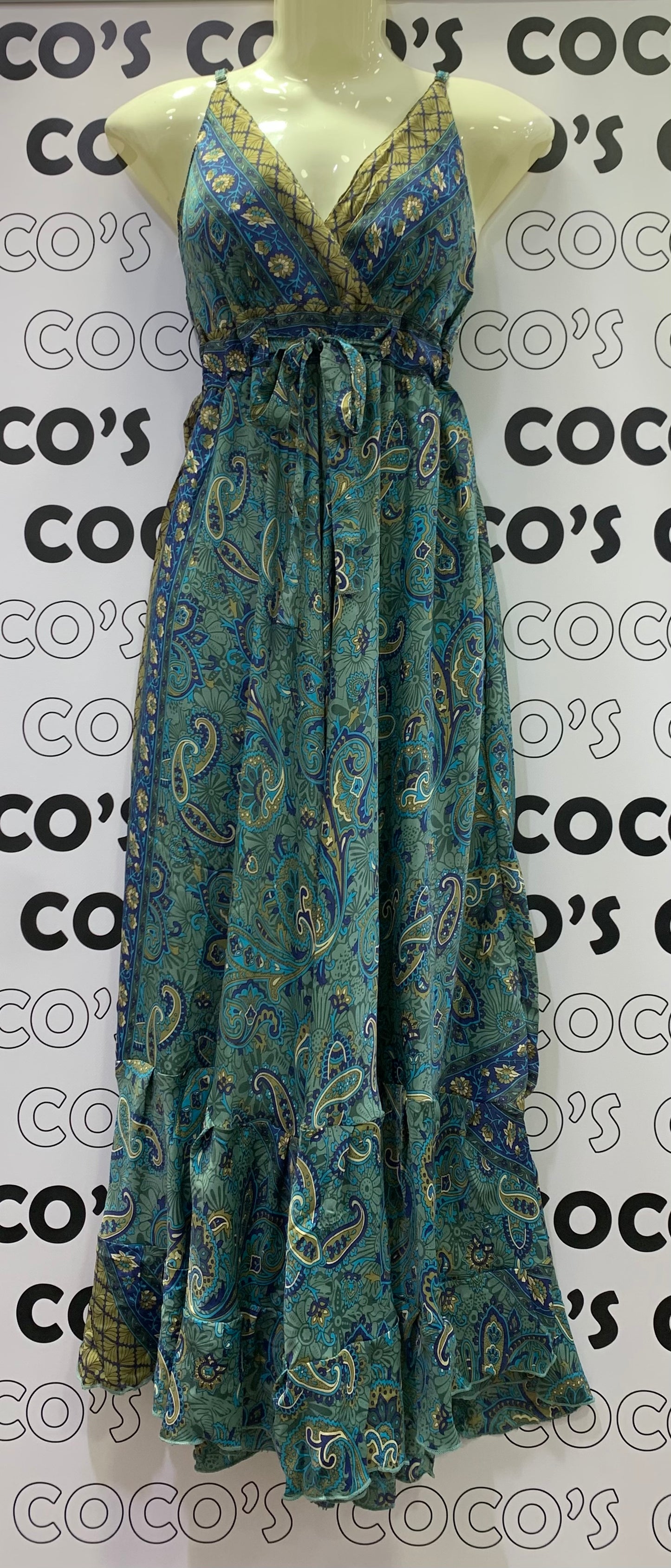 Vestido 240K Verde y Azul