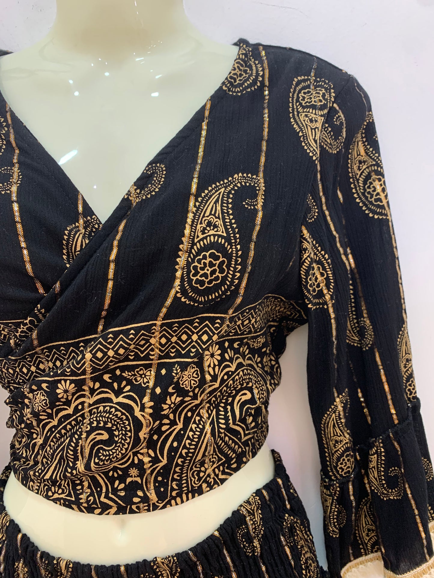 Conjunto Lurex Corto Negro Cachemira