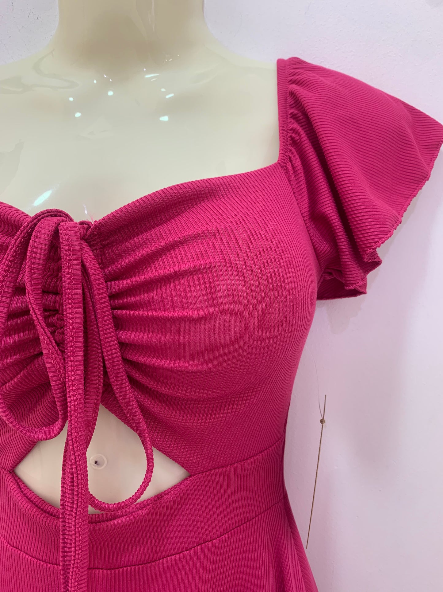 Vestido Magenta Mangas