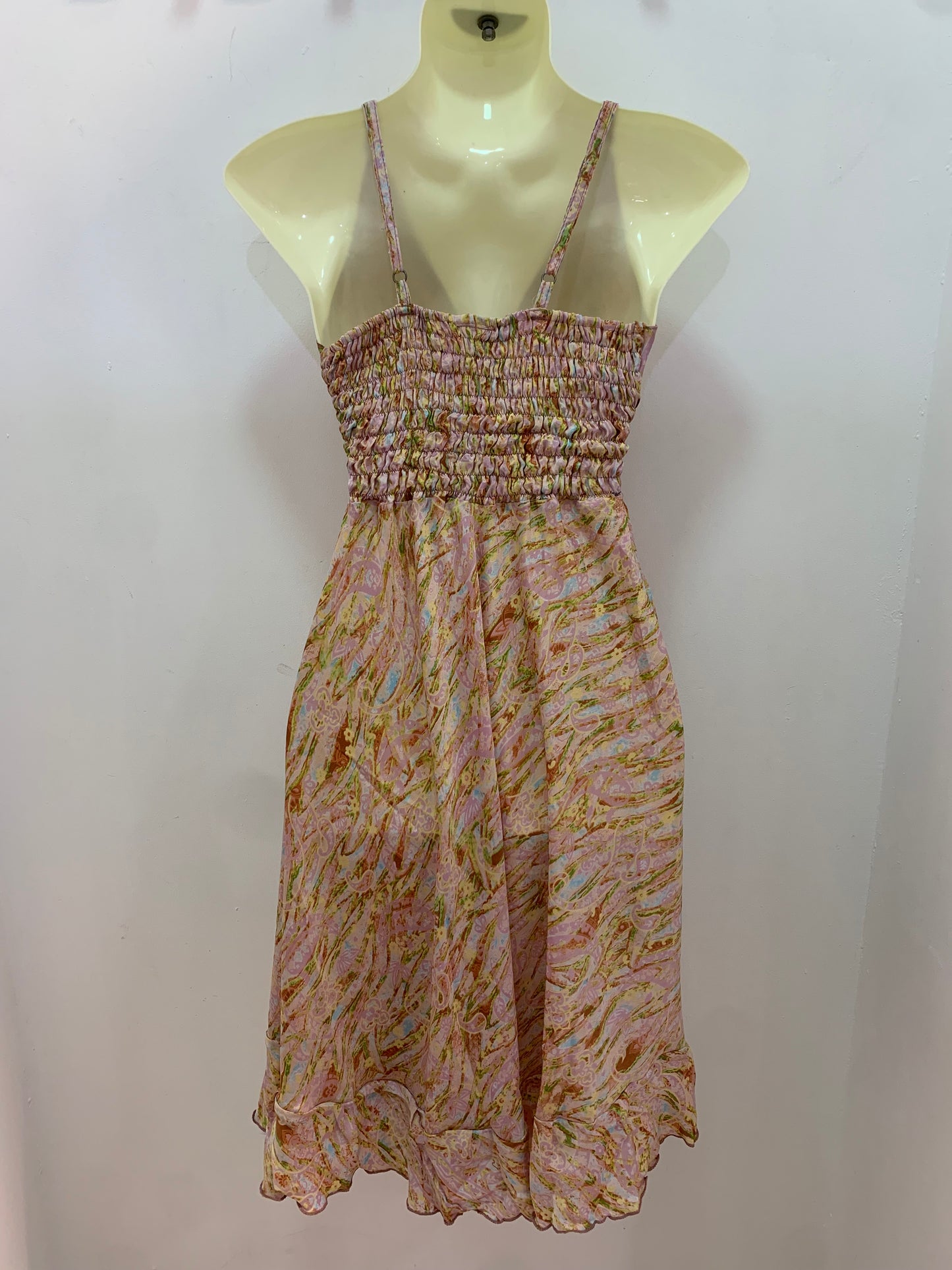 Vestido 220K  Rosa Marrón Verde