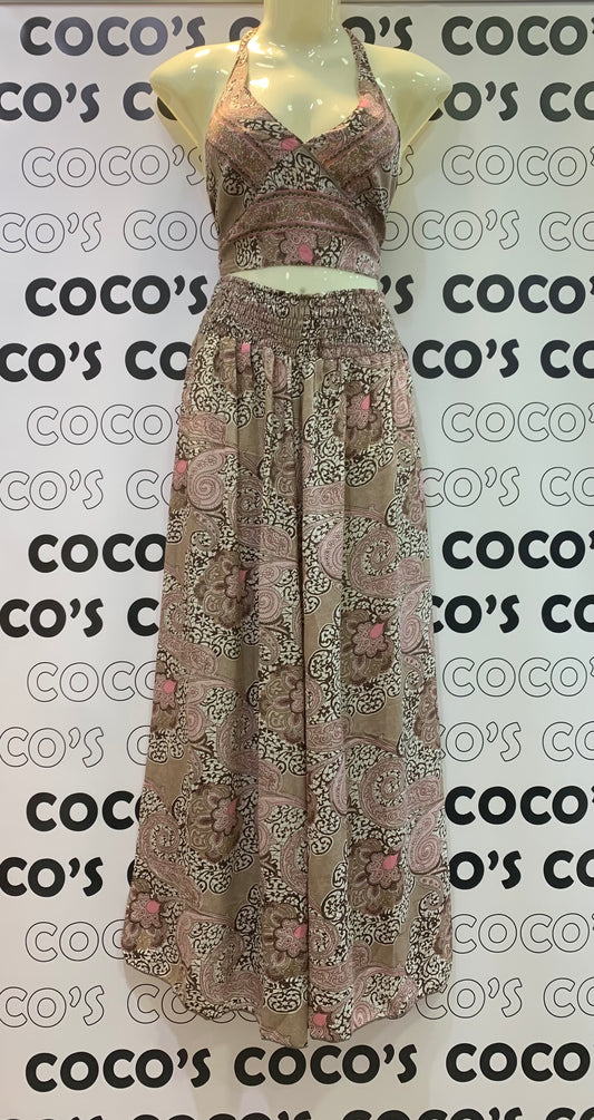 Conjunto HE1040Q Pantalón Rosa y Marrón