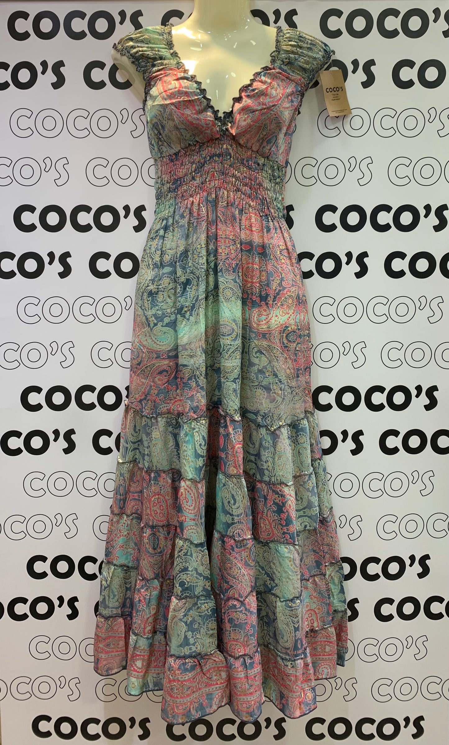 Vestido 1023K Verde Rosa
