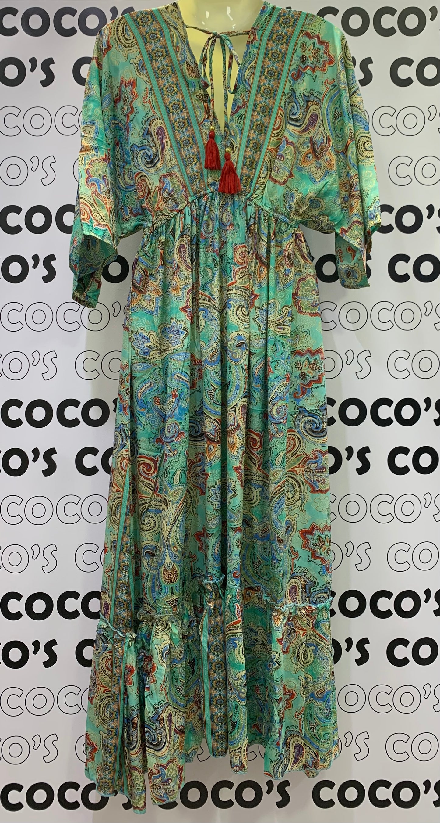 Vestido AVIVA Verde Rojo y Azul
