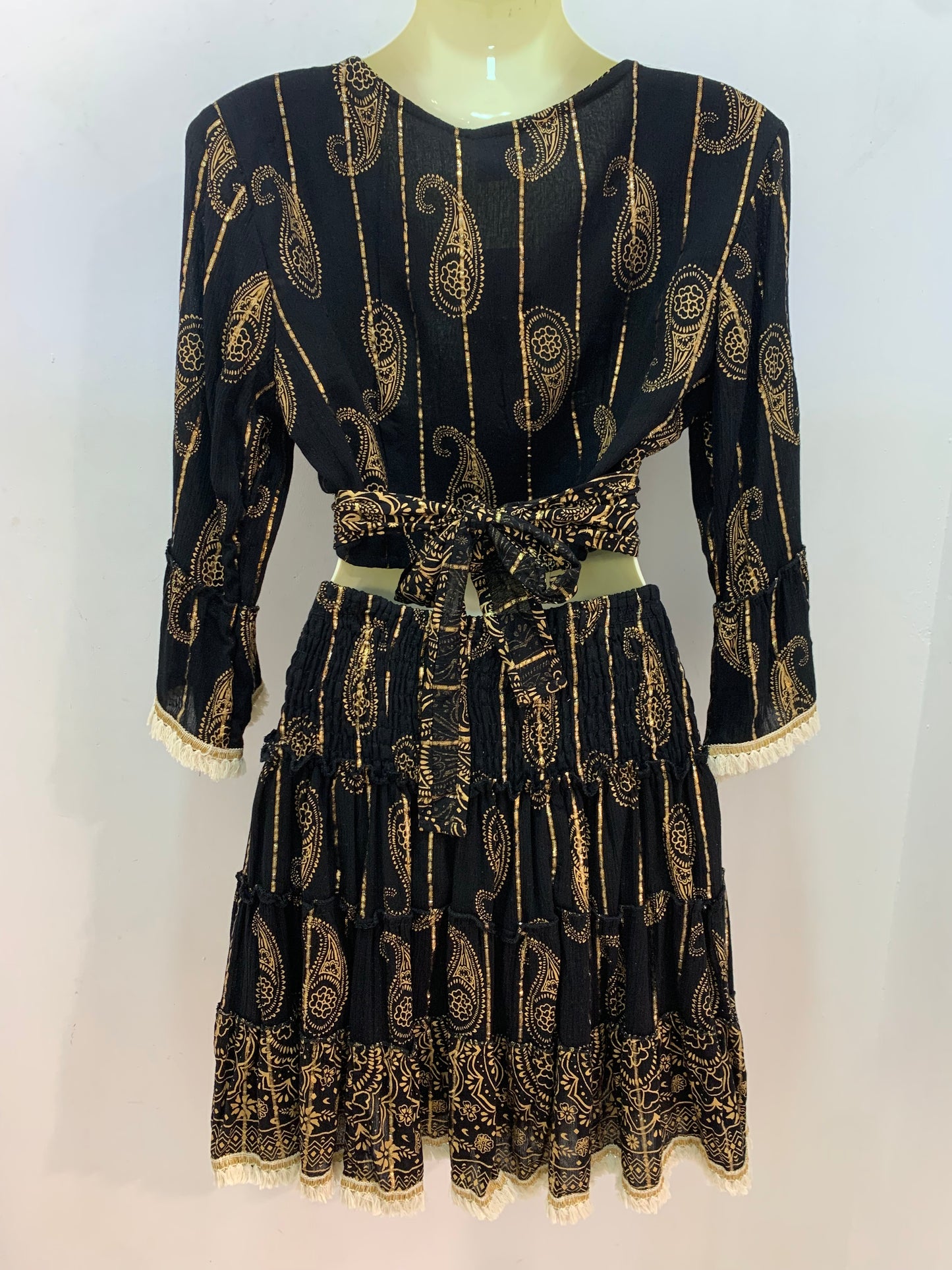 Conjunto Lurex Corto Negro Cachemira