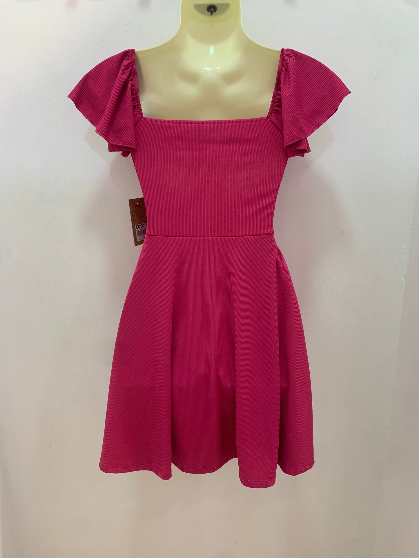 Vestido Magenta Mangas